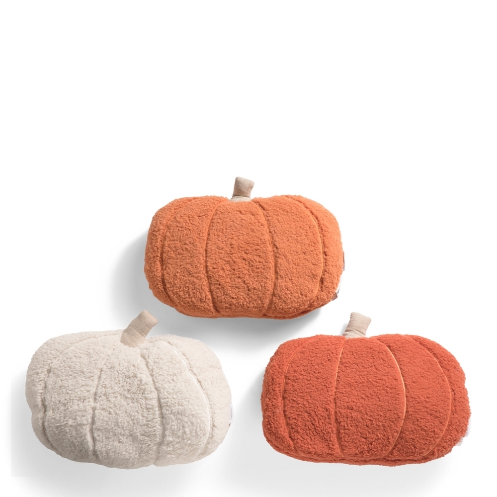 18" Rachel Ashwell 3pk Pumpkin Pillows Halloween Neutral Orange Farmhouse NEW